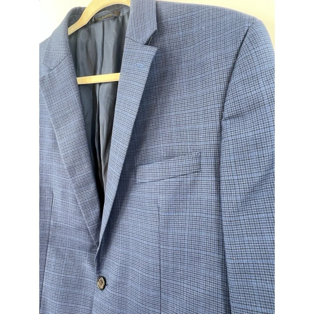 Lauren Ralph Lauren Sport Coat Mens 42R Blue Plaid Two Button Formal Career